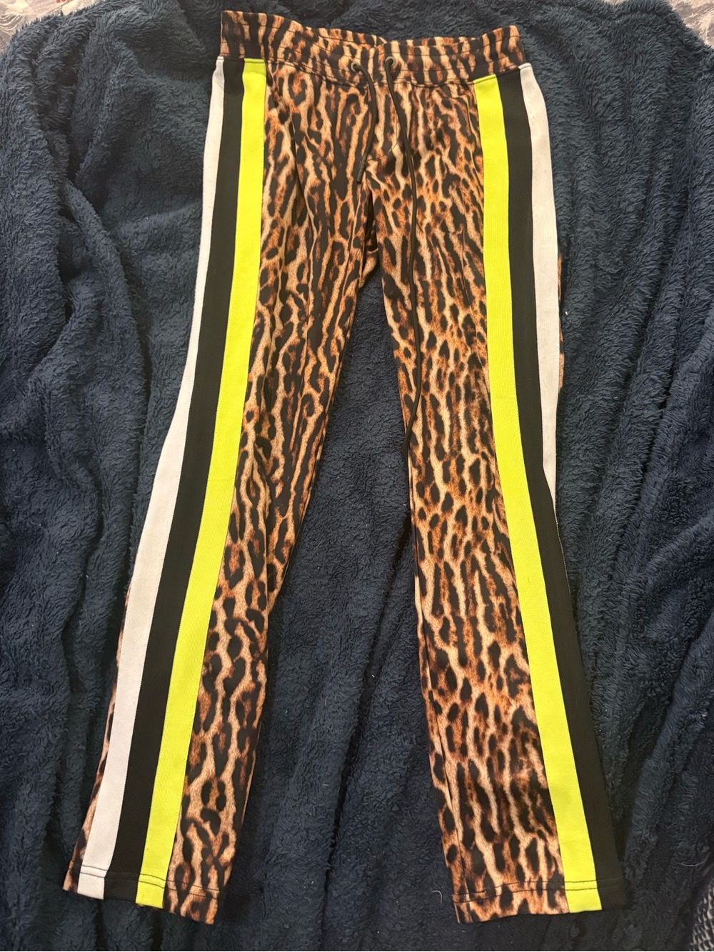 PAM & GELA Leopard Print Leggings with Neon & Stripe Panels